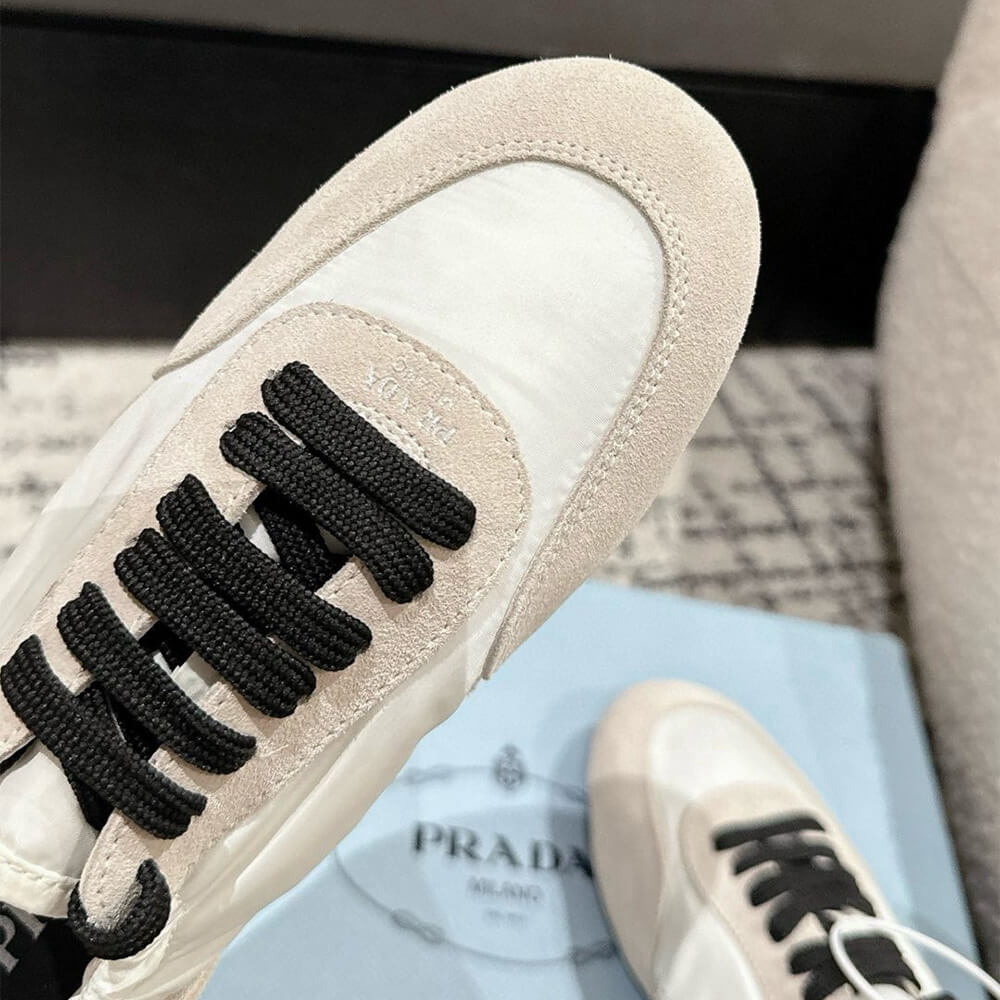 PRADA Collapse Re-Nylon and suede sneakers