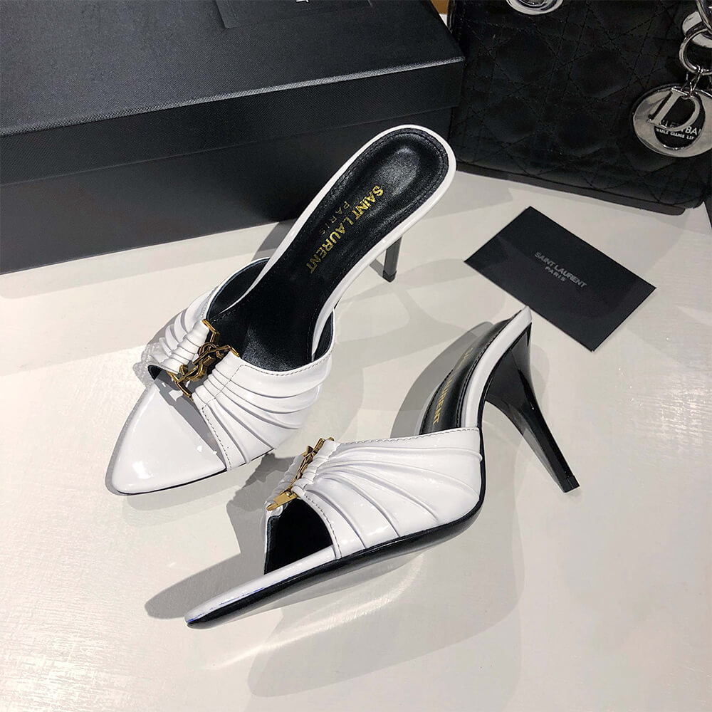 YSL  BABYLONE MULES IN SMOOTH LEATHER
