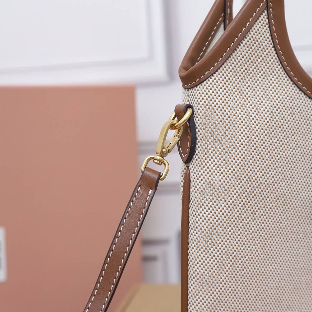 MIUMIU MINI IVY canvas and leather bag(HIGH-END GRADE)