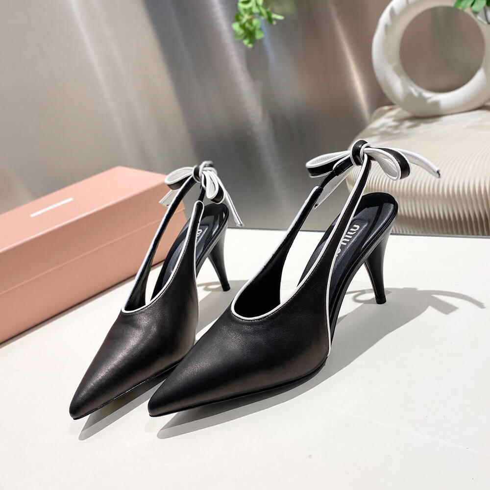 MiuMiu Nappa leather slingback pumps