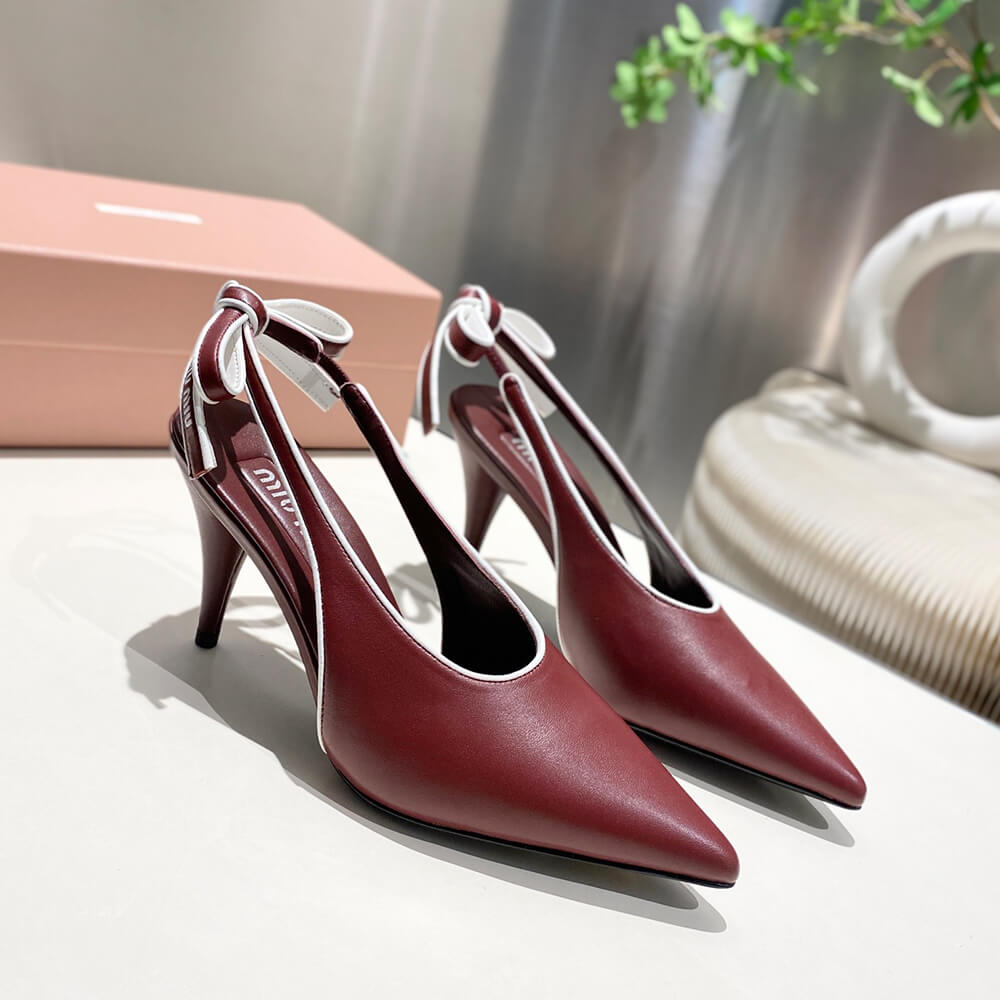 MiuMiu Nappa leather slingback pumps