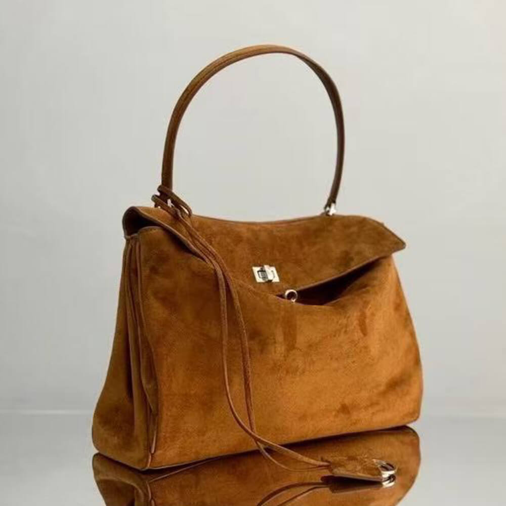 Balenciaga Rodeo Handbag Medium Suede(HIGH-END GRADE)