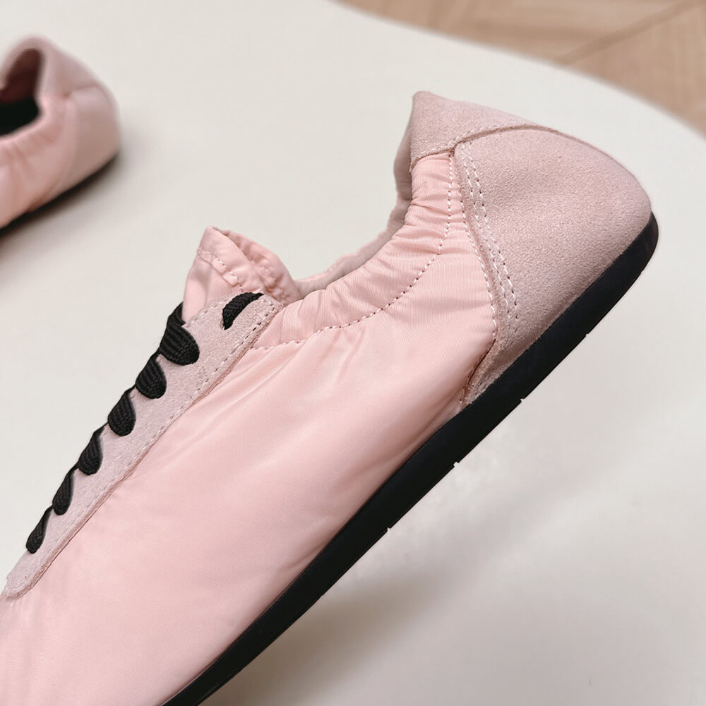 PRADA Collapse Re-Nylon and suede sneakers with metal toecap