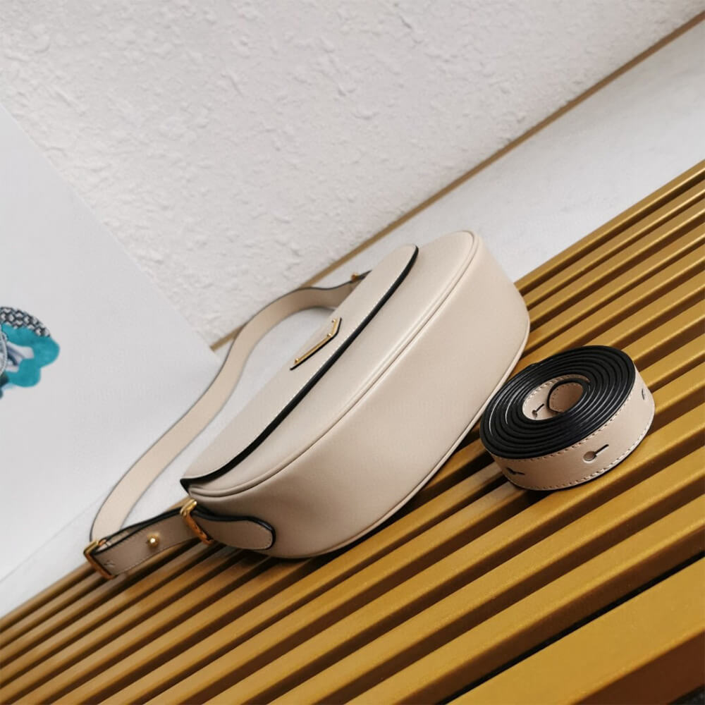 Prada Arque leather shoulder bag with flap