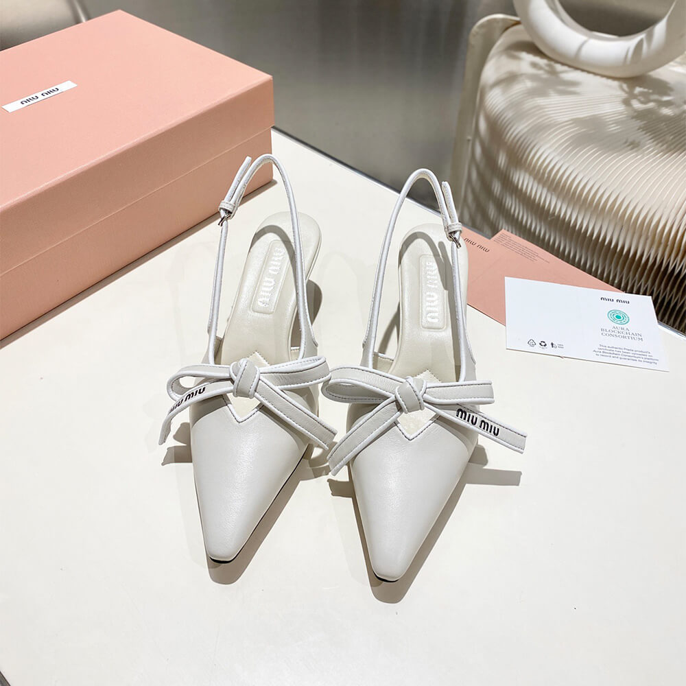 MiuMiu Nappa leather slingback pumps