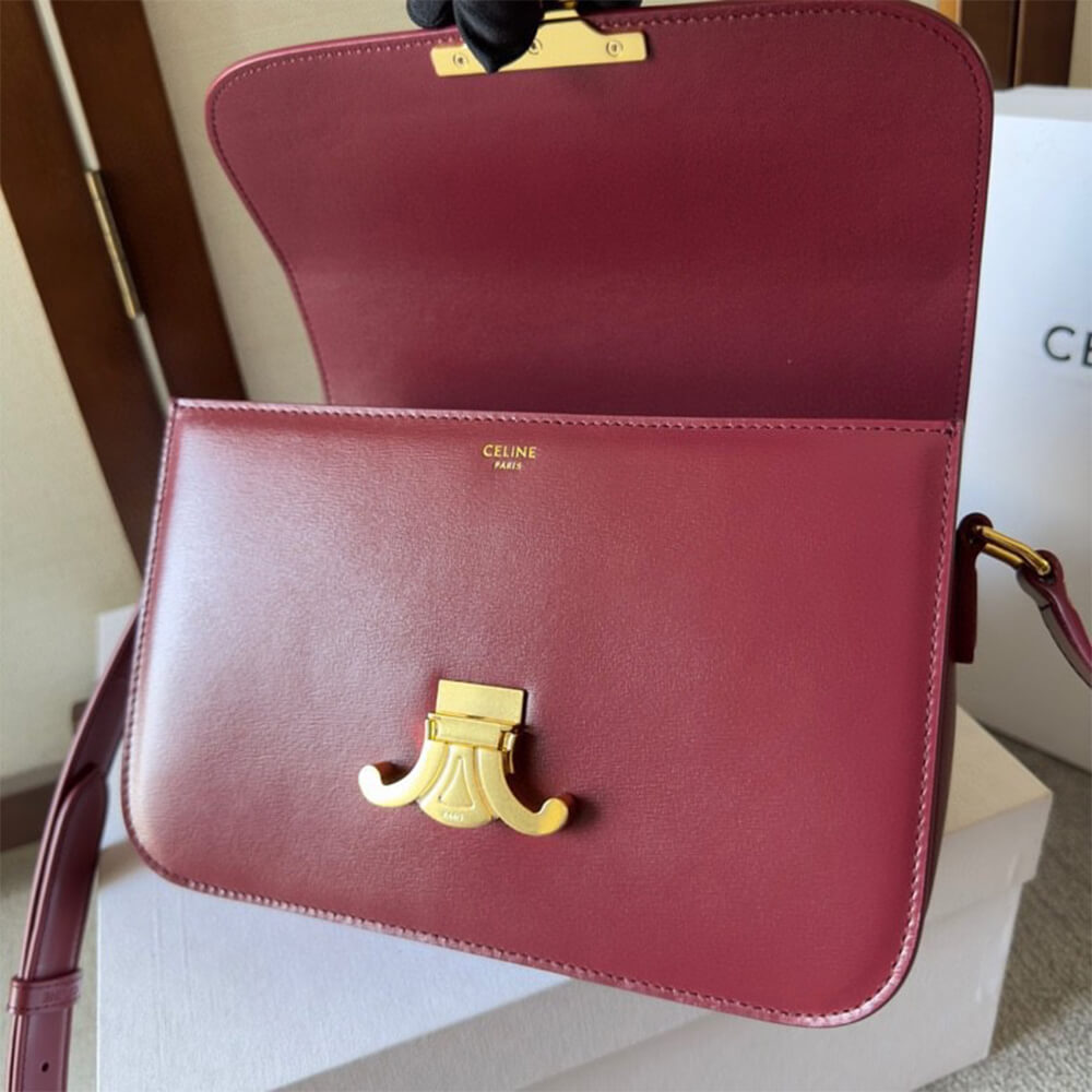CELINE CLASSIQUE TRIOMPHE BAG in shiny calfskin(HIGH-END GRADE)