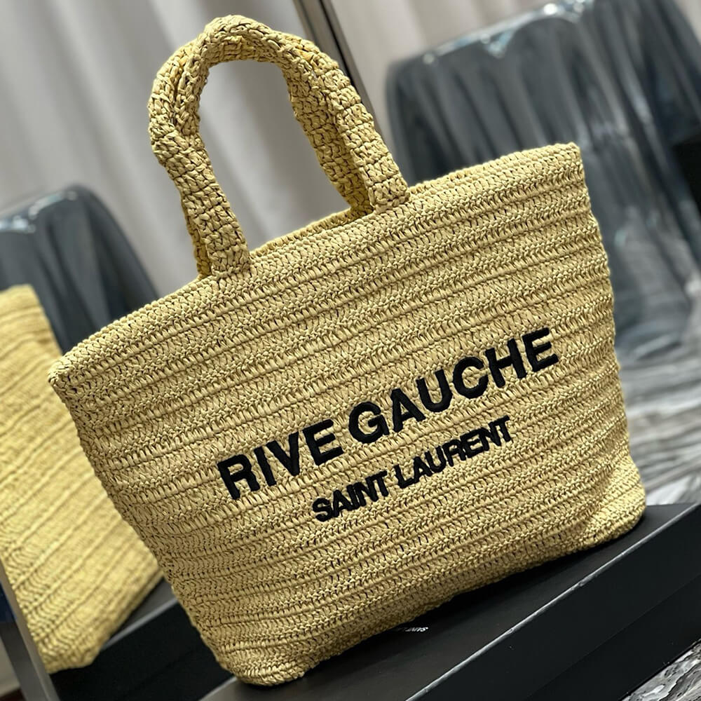 YSL RIVE GAUCHE TOTE IN RAFFIA(HIGH-END GRADE)