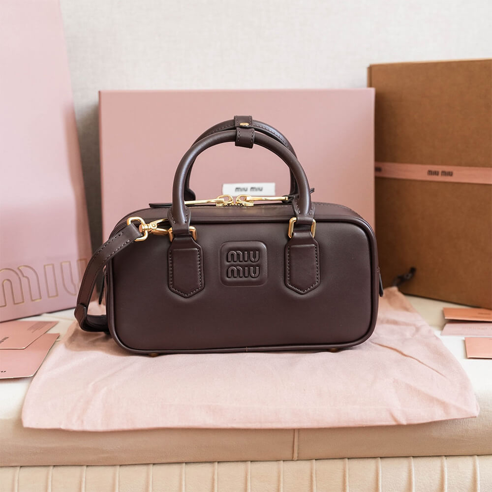 MIUMIU Medium Arcadie Leather Bag(HIGH-END GRADE)