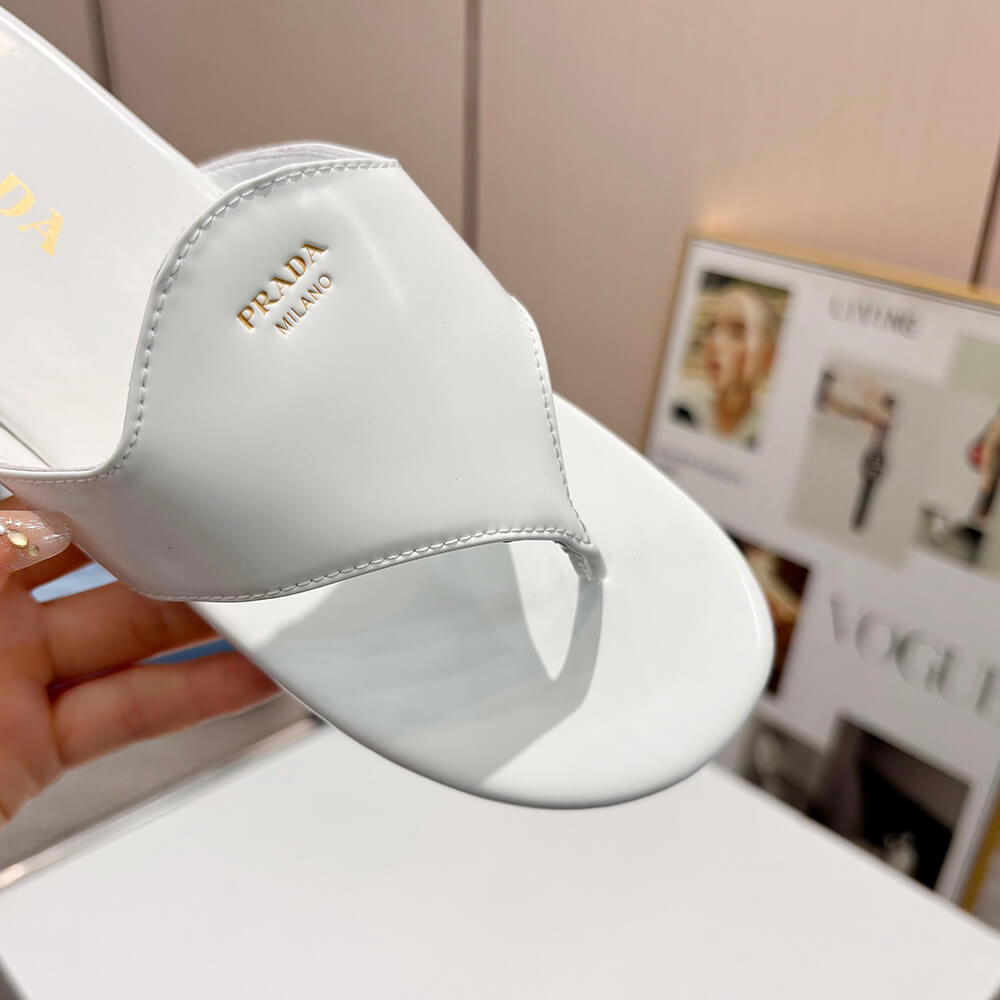 Prada Brushed leather thong sandals