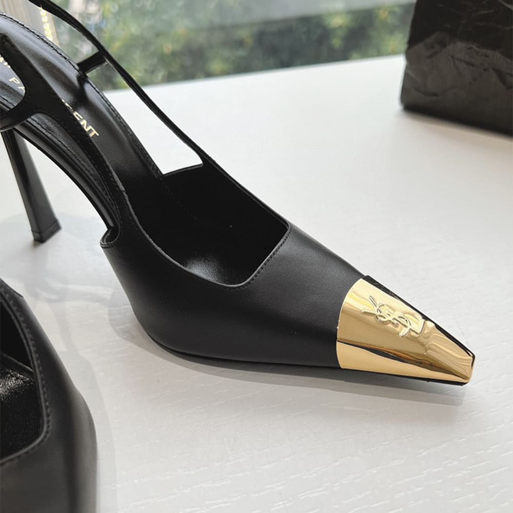 YSL Jeanne Slingback Pumps in Smooth Leather