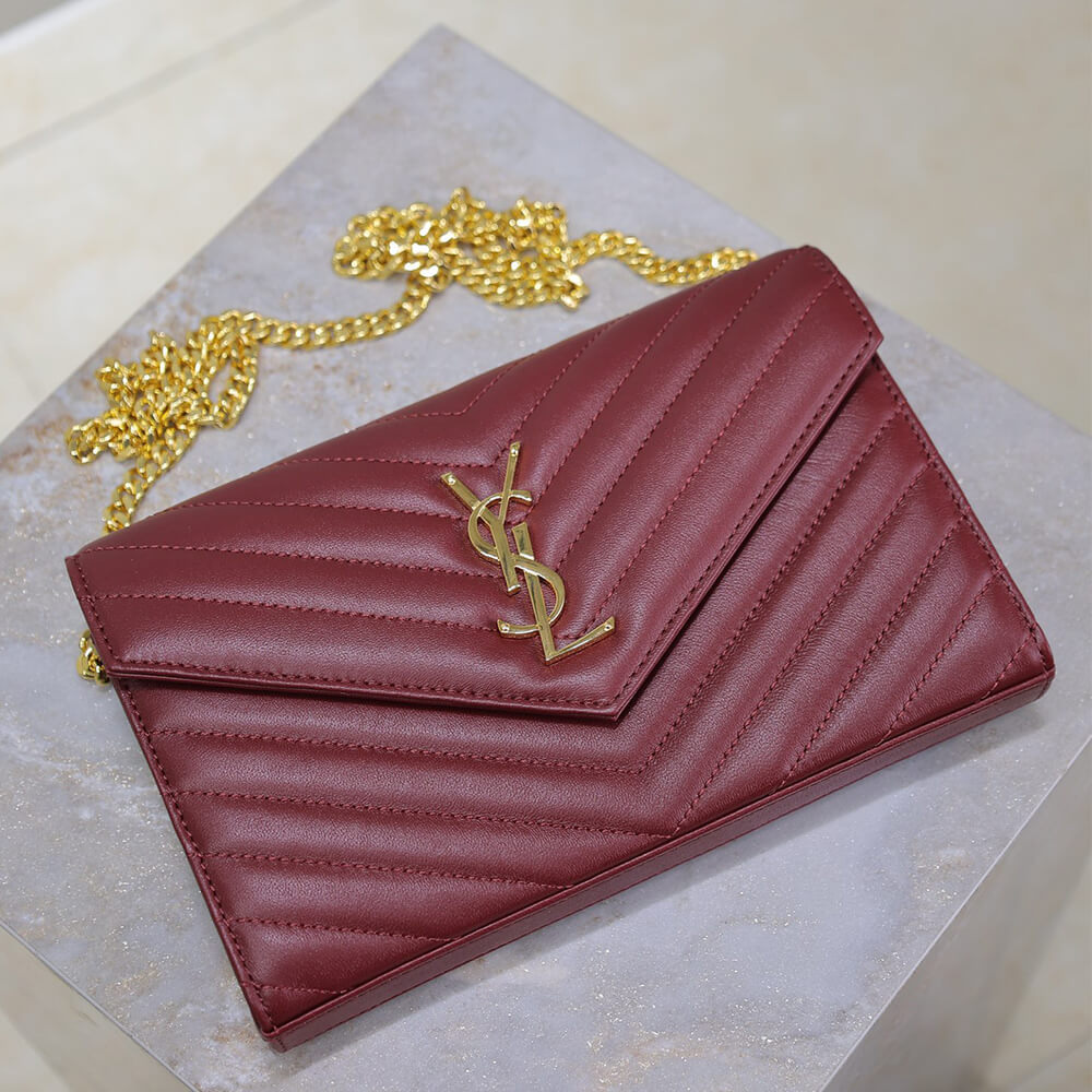 YSL cassandre chain wallet in lambskin