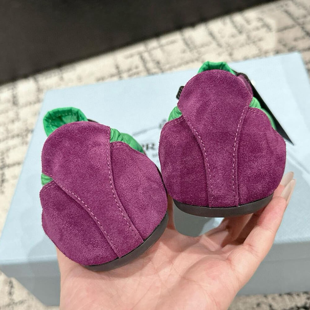 PRADA Collapse Re-Nylon and suede elasticized sneakers