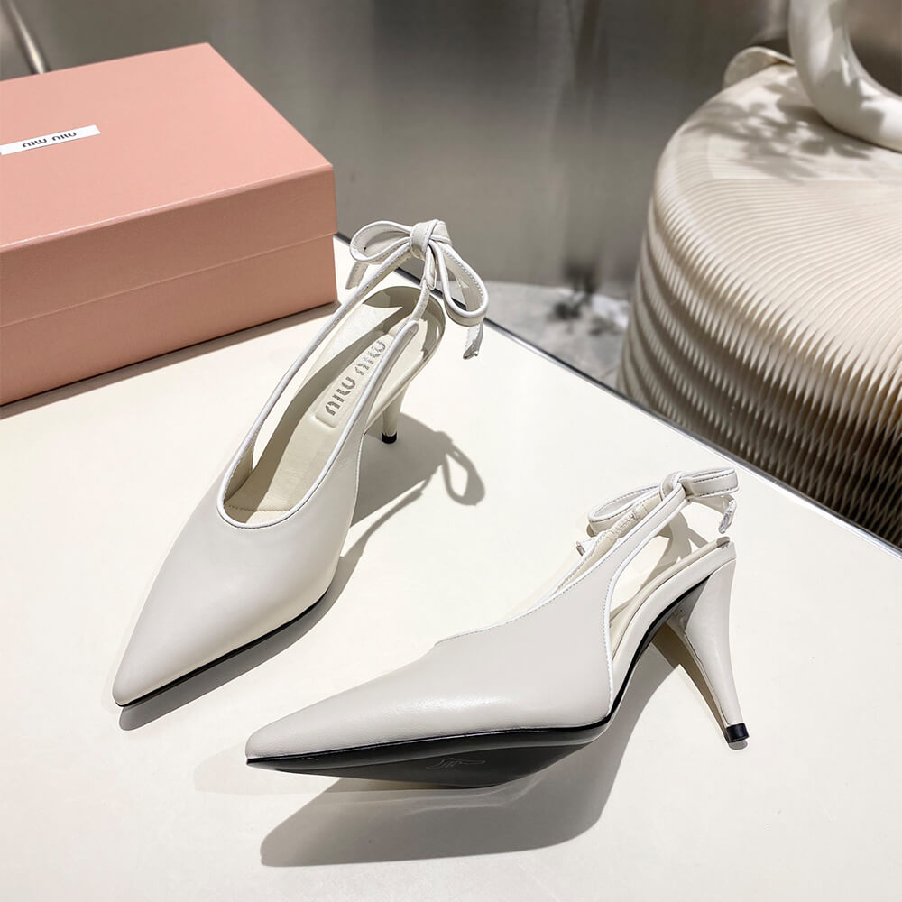 MiuMiu Nappa leather slingback pumps