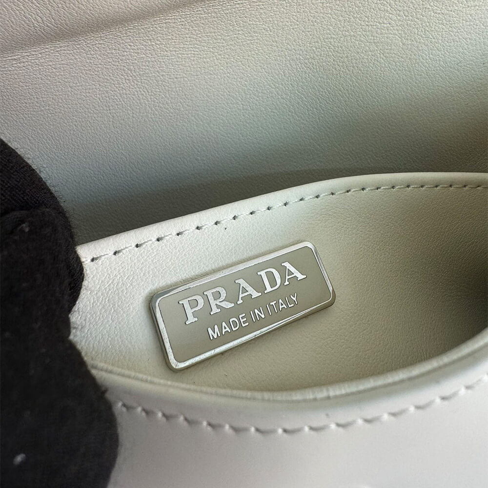 Small Prada Cleo brushed leather shoulder bag with flap