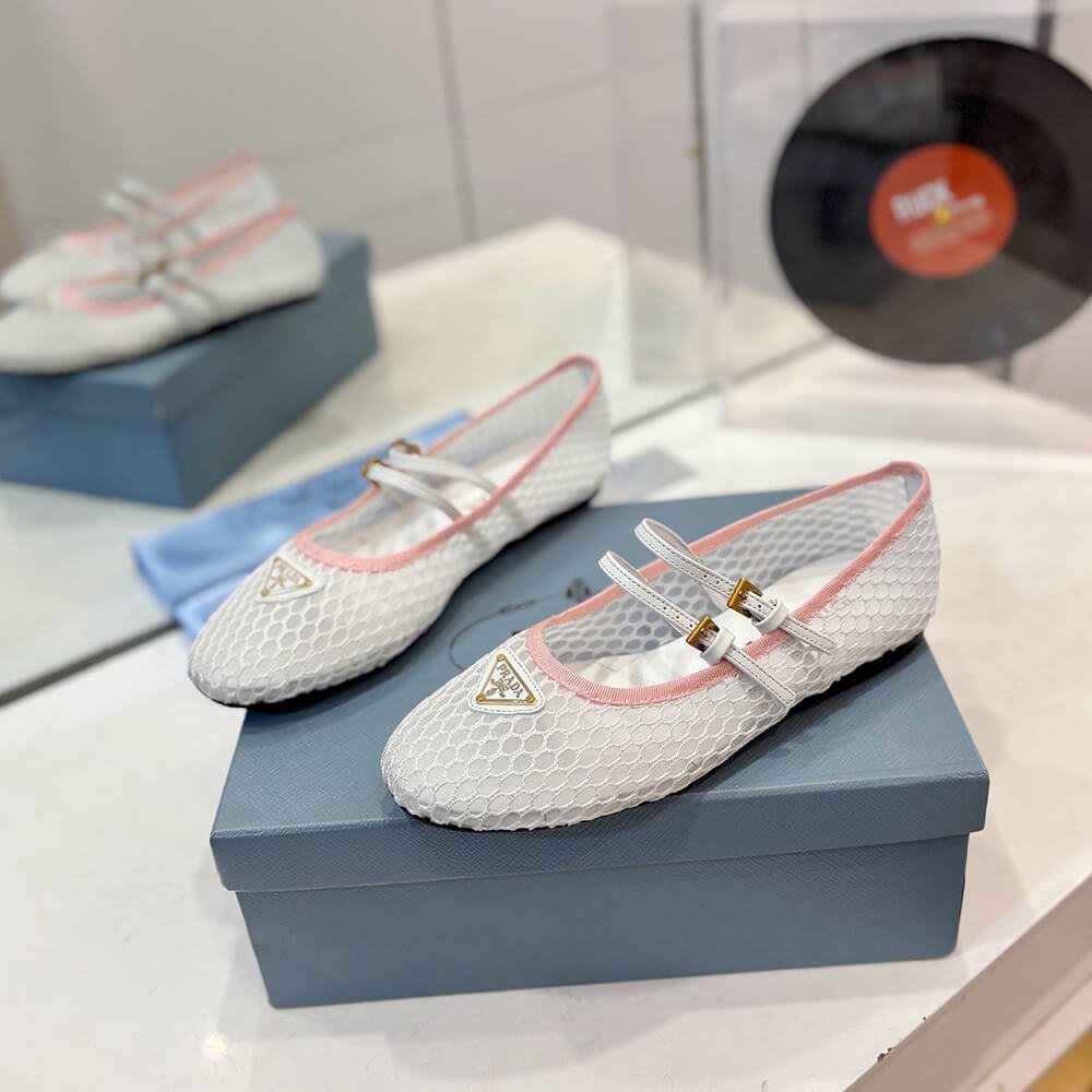 PRADA Mesh fabric ballerinas