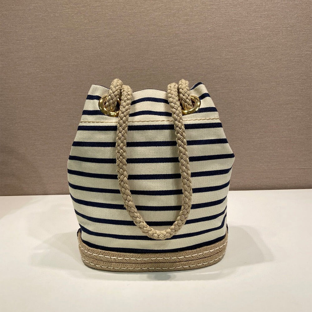 Prada Mariner small striped fabric bucket bag