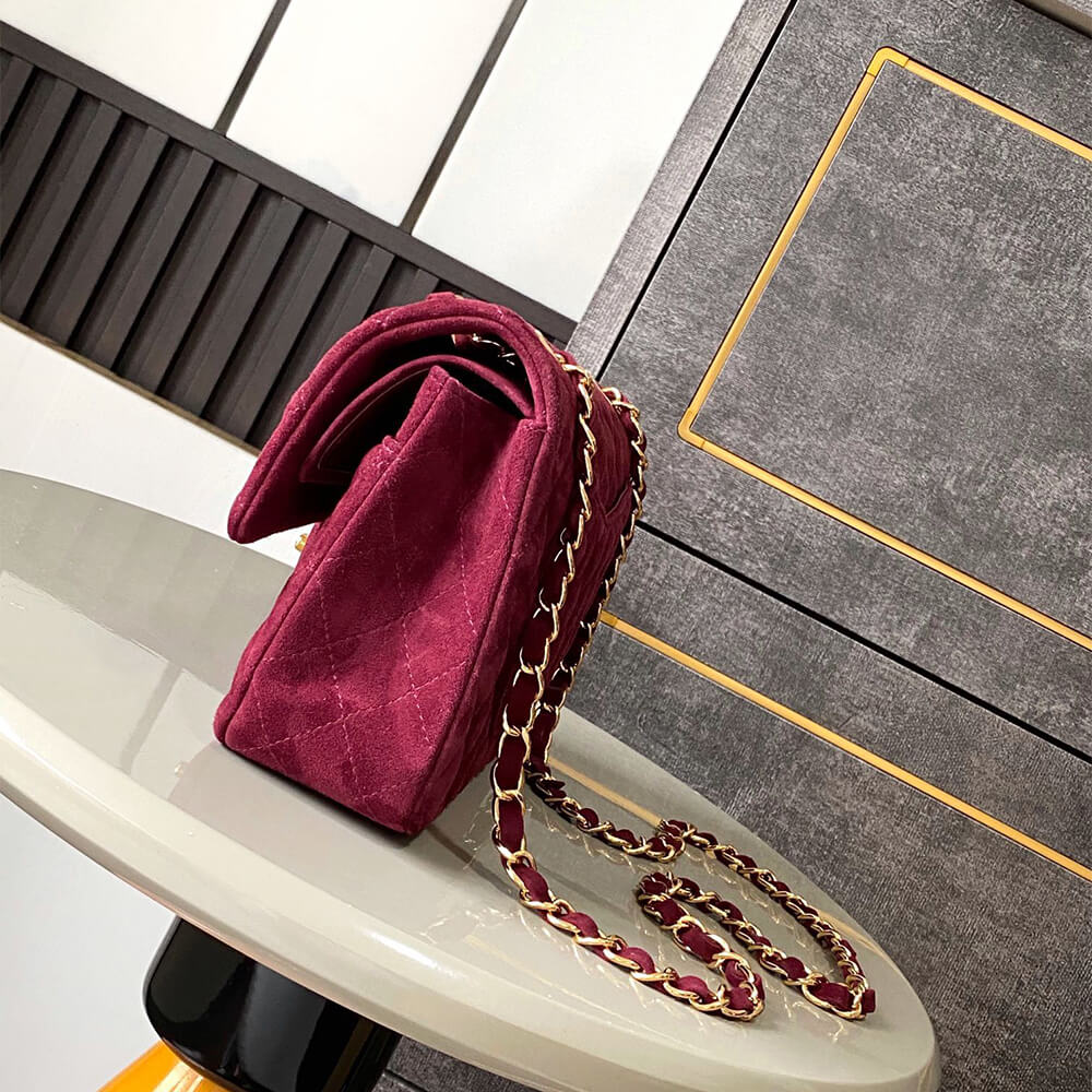 CHANEL Suede Classic Double Flap Handbag(HIGH-END GRADE)