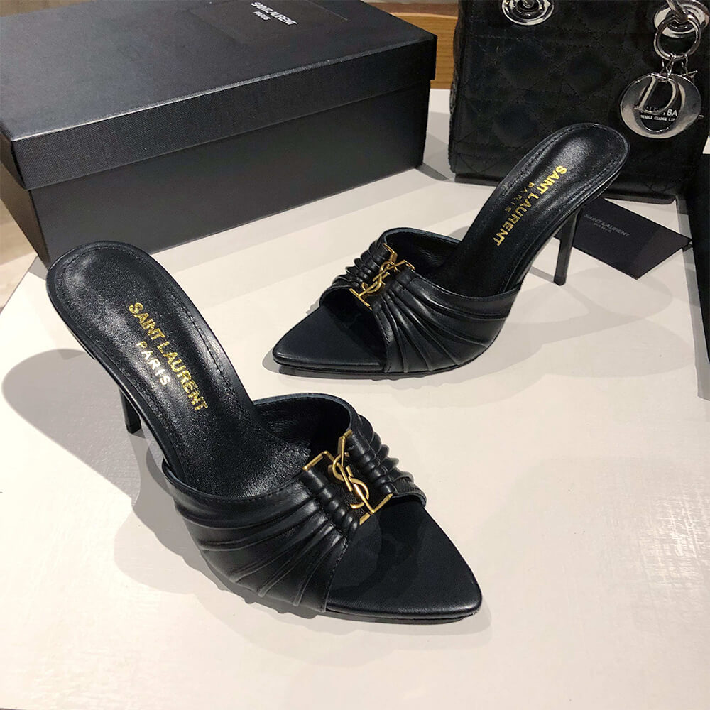 YSL  BABYLONE MULES IN SMOOTH LEATHER