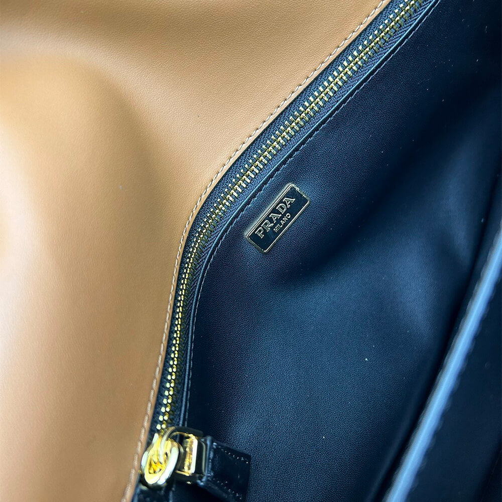 Prada Soft Sound large leather shoulder bag with charms(high-end grade)